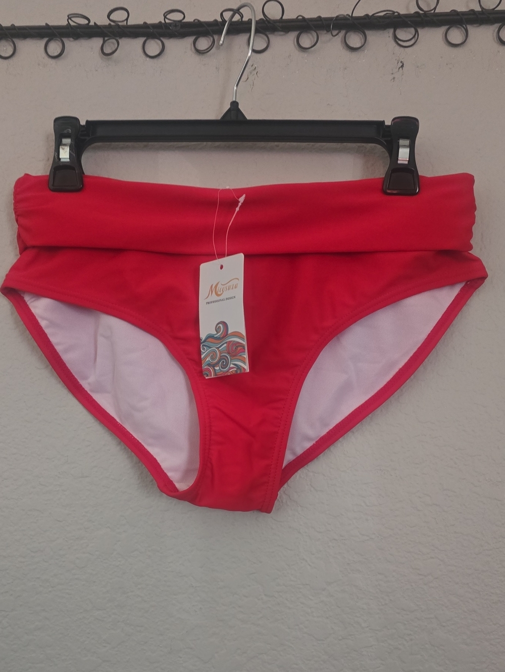 Women’s Red High-Waist Bikini Bottom